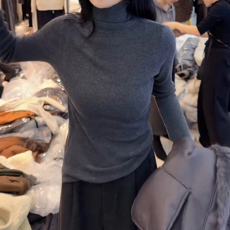 常规秋冬季高领修身毛针织衫女针织半高领显瘦LK2507257