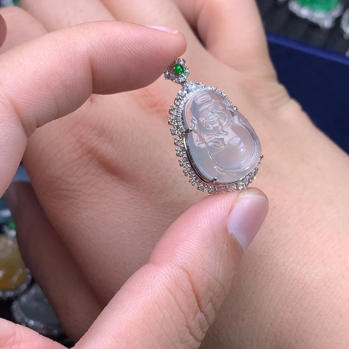 翡翠18K金镶嵌吊坠(不含链)48小时鉴赏期