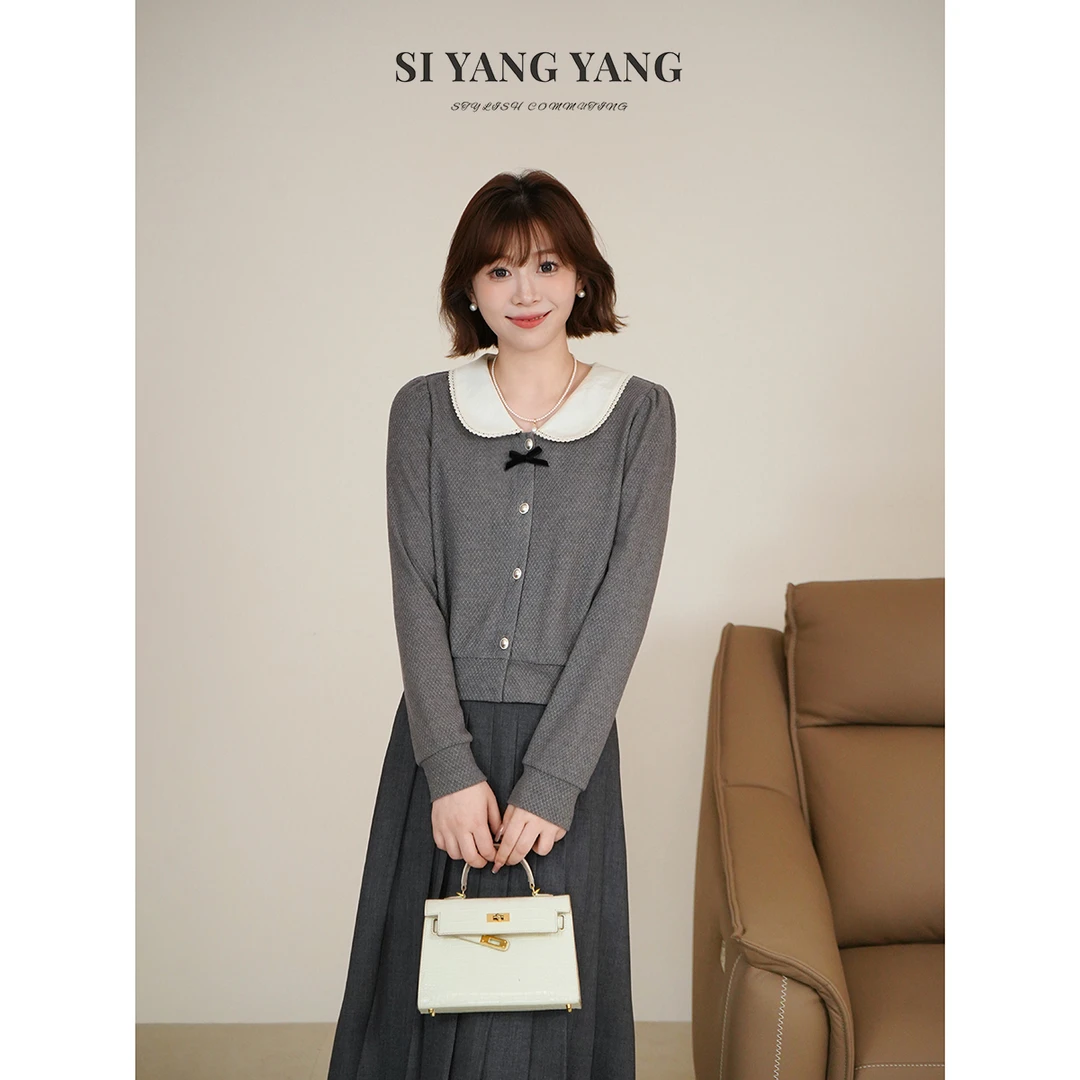 斯洋洋SIYANG软糯舒适亲肤通勤减龄菱形格针织上衣SY508A014SYY
