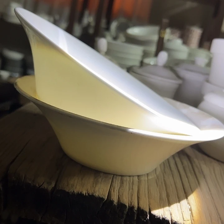 国营尾货骨瓷斗笠碗一对20