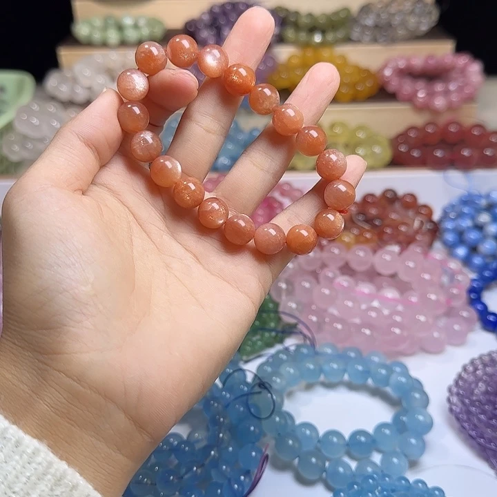 手链未镶嵌水晶老矿金沙太阳石卡10单圈