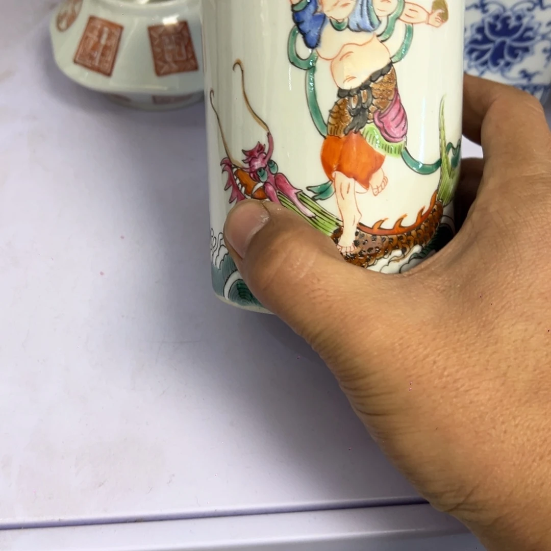 剑***心瓷片瓷器摆件、茶室雅器