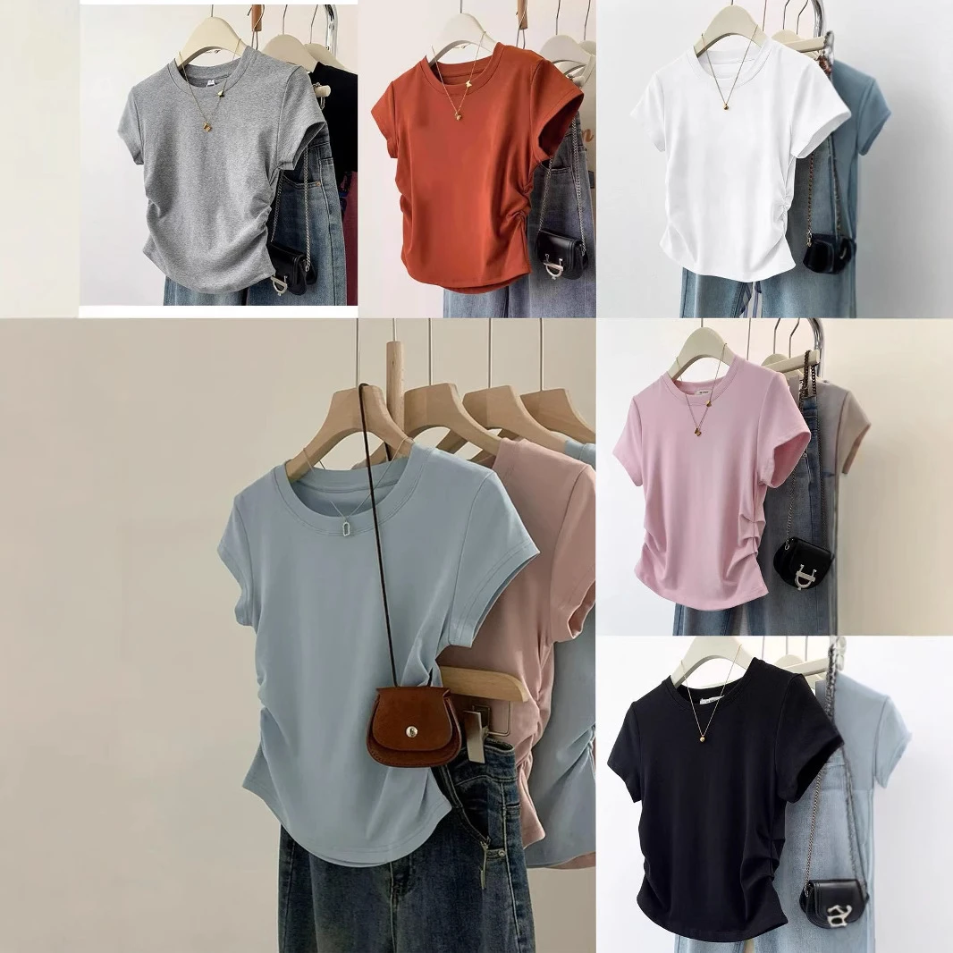 遮肉夏天短袖T恤女2025夏季新款设计洋气高档显瘦半袖薄款上衣nis
