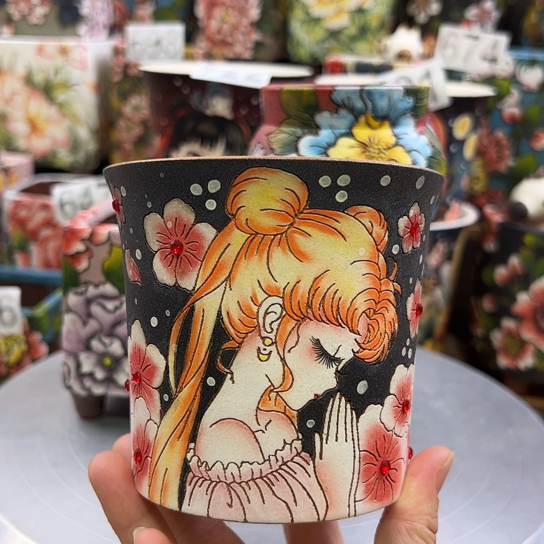 景德镇炫彩手绘景德镇陶瓷花盆