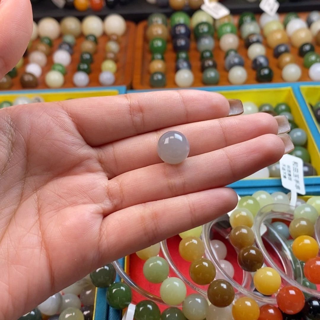 和田玉未镶嵌珠宝奇石福利烟紫单珠z12