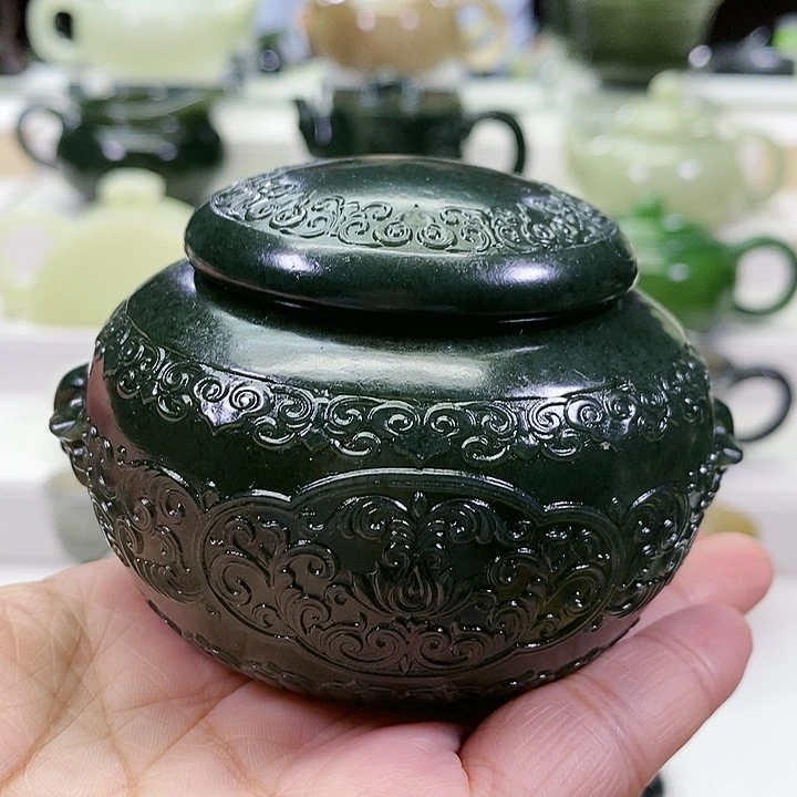 未镶嵌和田玉挂件茶叶罐