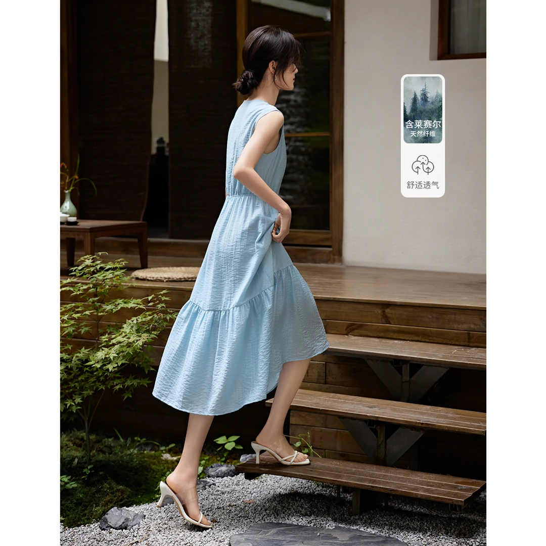 XWI/欣未【月光裙】夏季女款新中式飘逸度假2025女优雅连衣裙0336