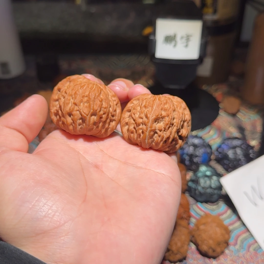 文玩核桃把件1367号43磨盘狮子头文玩核桃
