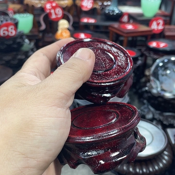琉璃手工艺品红木底座工艺品6