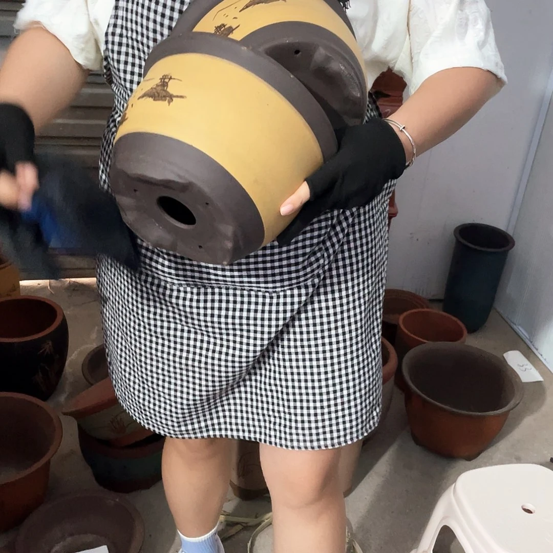 紫砂花盆花盆花盆花盆25+25黄色