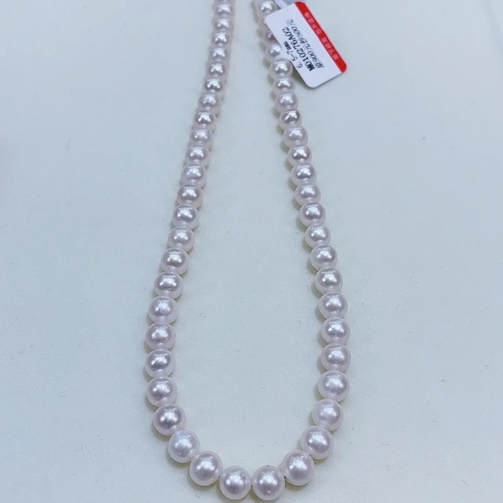 淡水珍珠颈饰银S925镶嵌6.5/7极强光炫彩基本正圆微微瑕