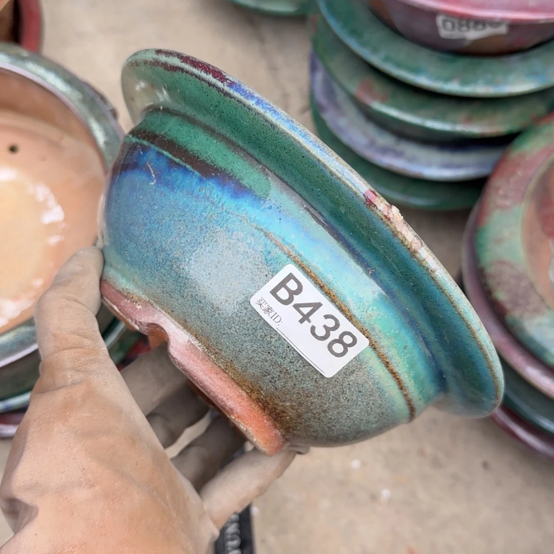 紫砂花盆C****1438瑕疵的