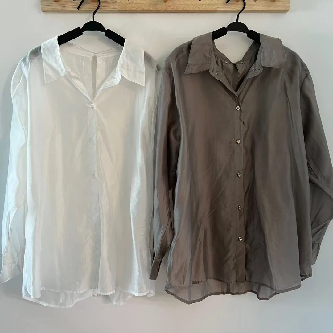 【花花花】薄双色衬衫