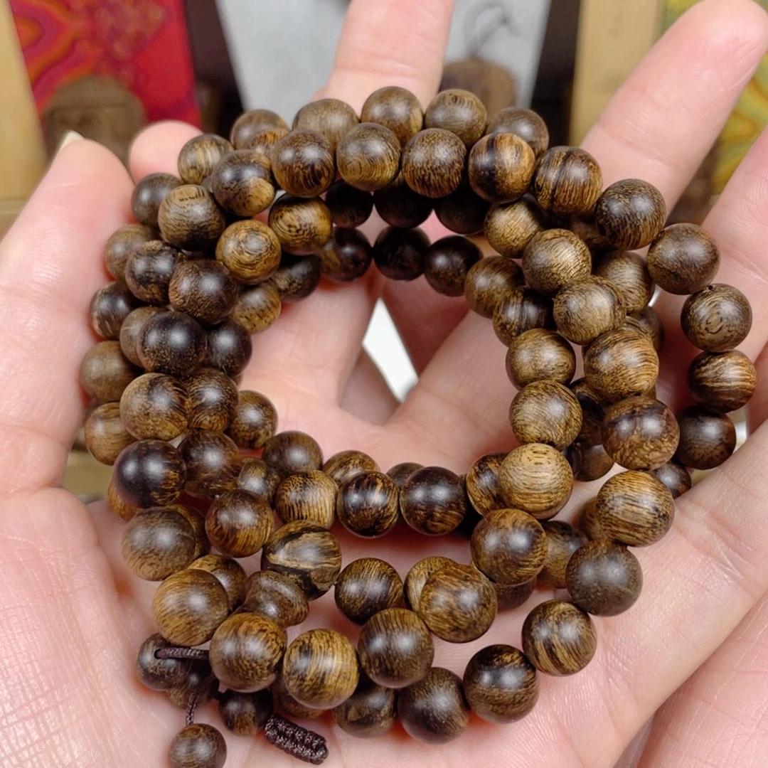 沉香手串越南芽庄白棋老料满瘤疤0.8×108