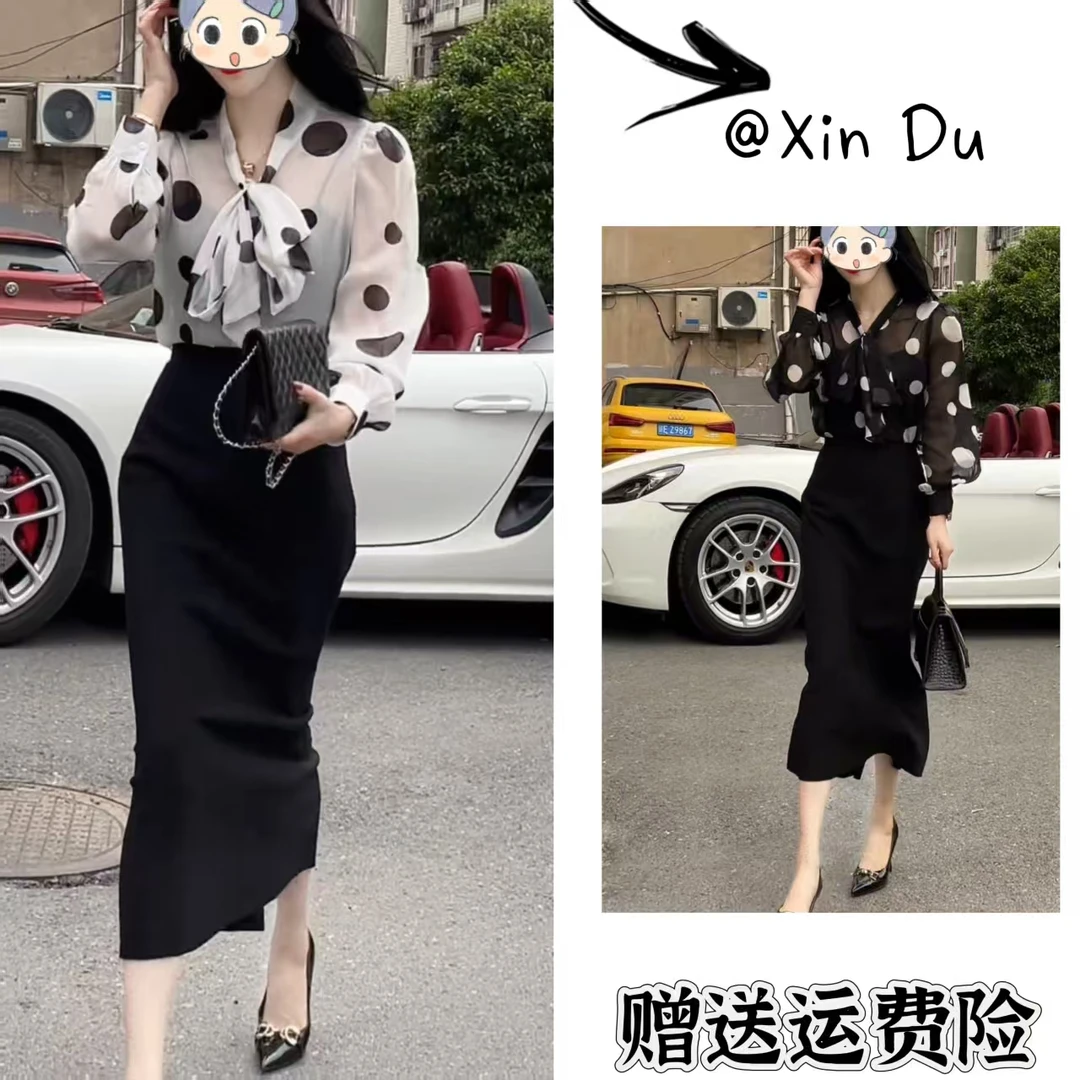 2025秋季新款时尚显瘦气质女士网红洋气两件套百搭款D22103