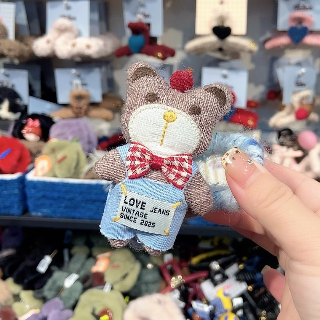 布艺非金属8公分可爱小熊抓夹