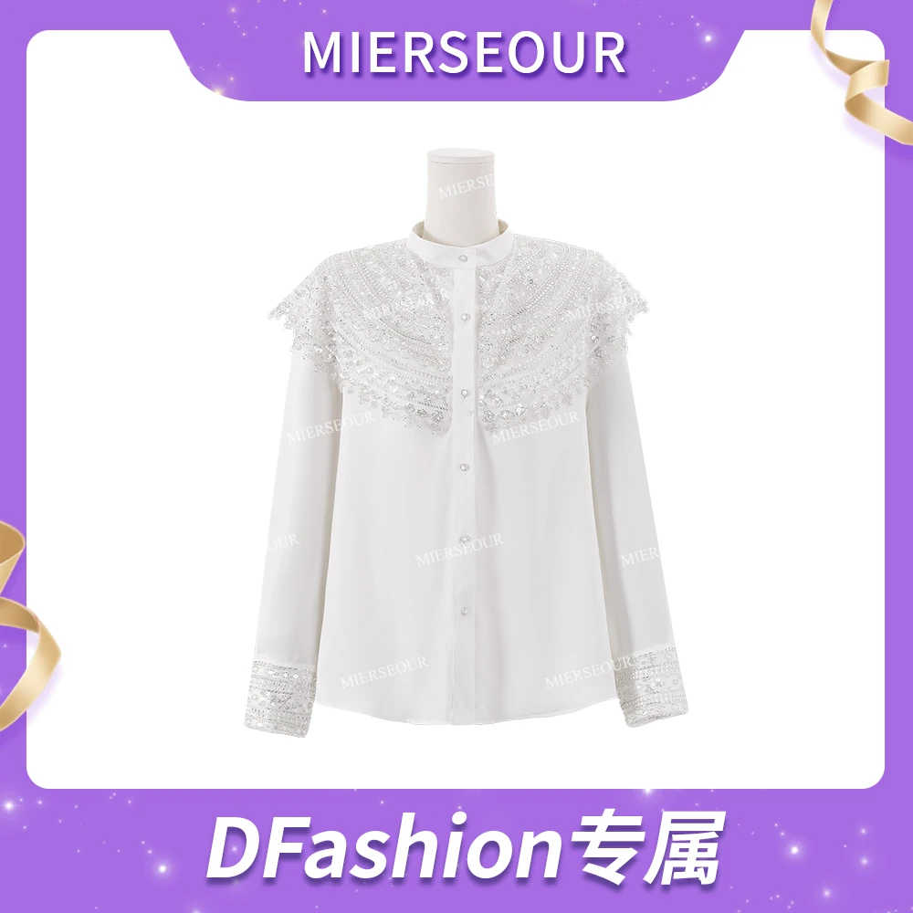 【巴黎诗集】欧式重工珠片刺绣衬衫上衣1520