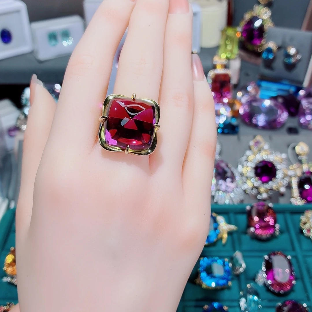戒指银S925镶嵌水晶
