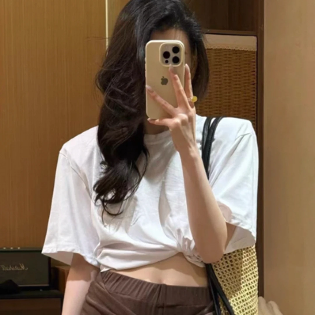 2025纯欲辣妹性感镂空露背上衣女显身材T恤百搭时尚T恤夏季新款