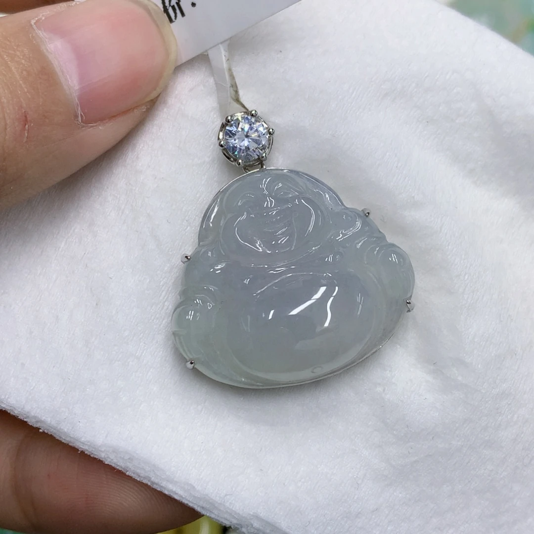 翡翠银S925镶嵌颈饰翡翠