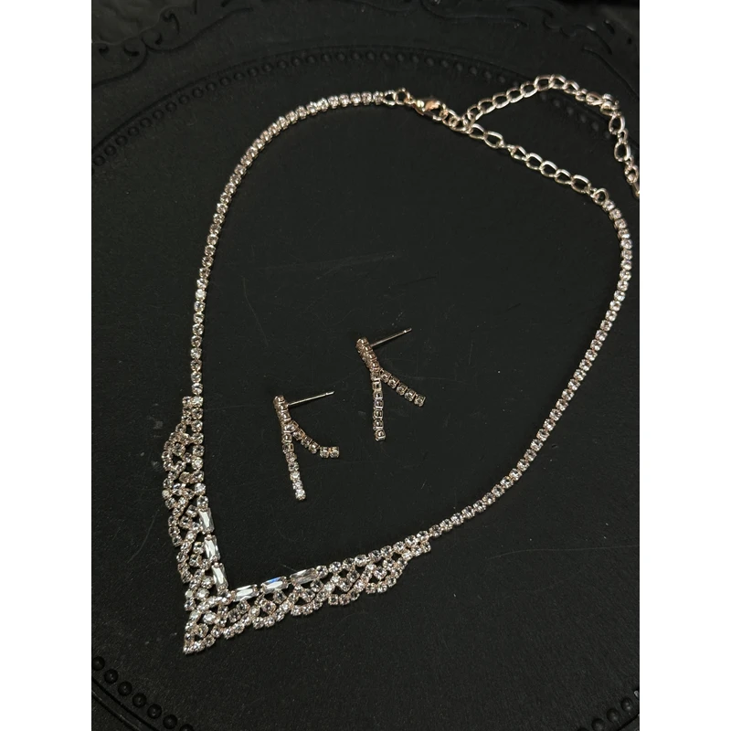 钛钢项链 LARVINAV形个性白色金色项链链条锁骨链颈链套装