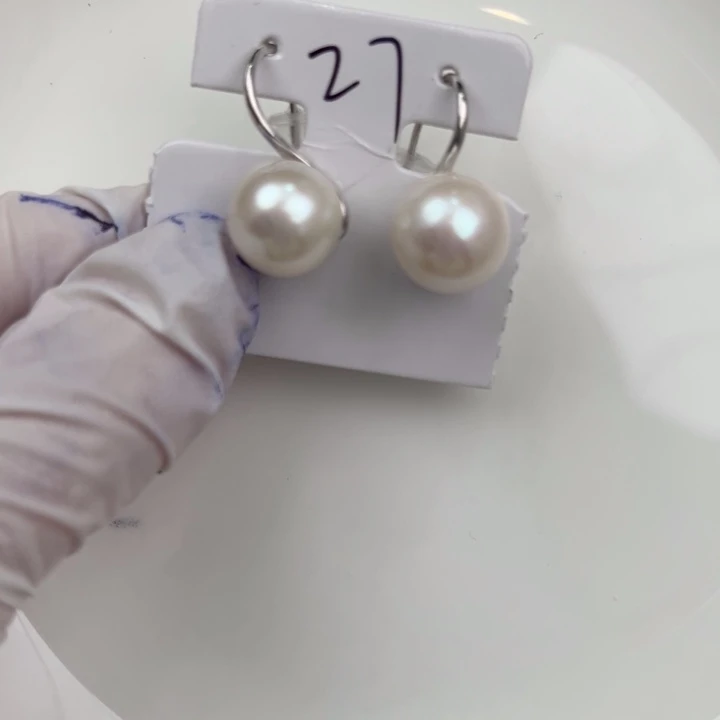 淡水珍珠耳饰银S925镶嵌