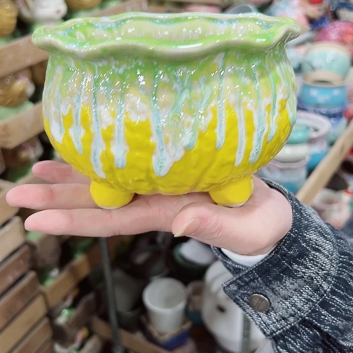 有孔.凑满10元发货多肉陶瓷花盆！