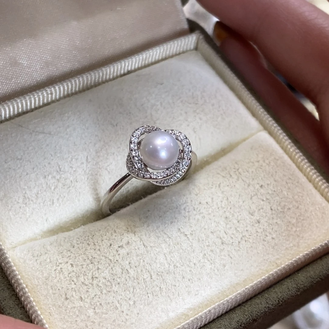 淡水珍珠戒指银S925镶嵌