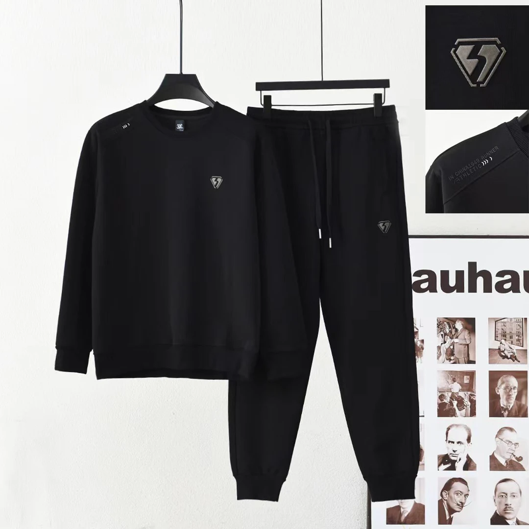 秋冬款男士休闲时尚百搭圆领卫衣裤子套装-56188