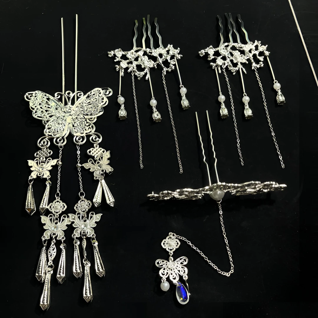 苗疆银色四件套多层保护镀层古风汉服战国唐制异域配饰女A248