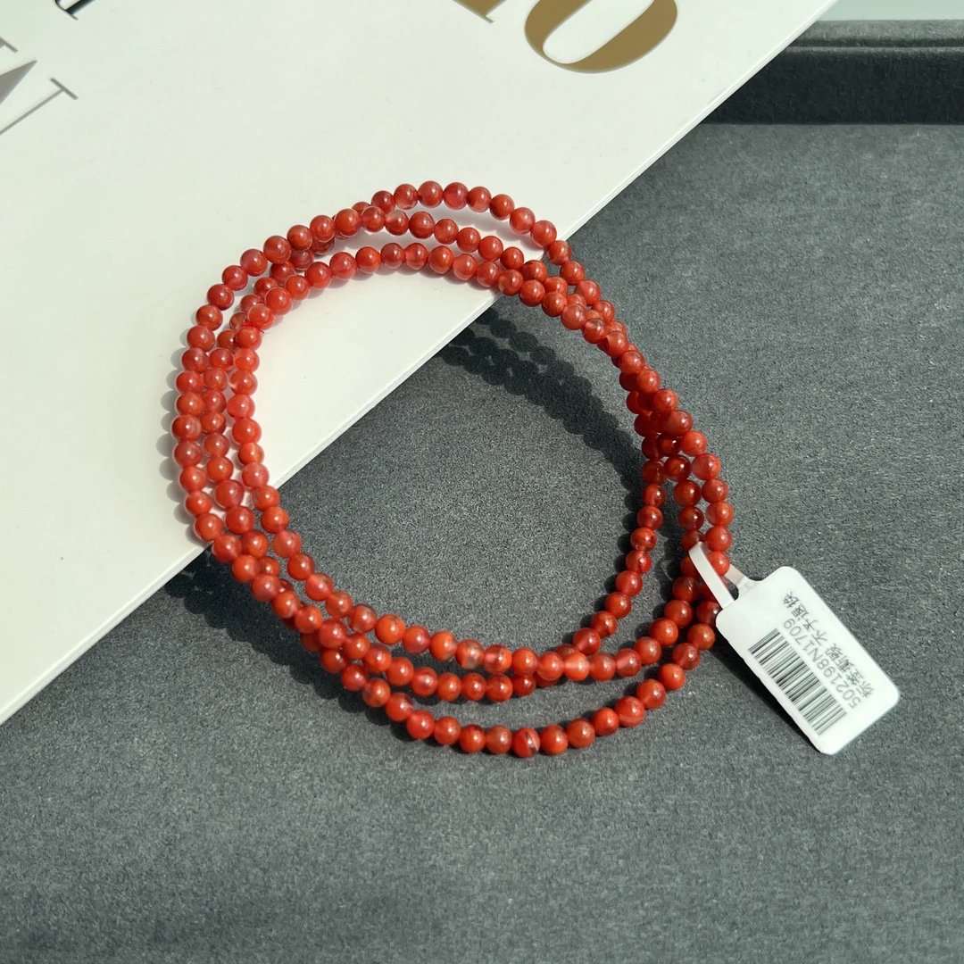南红玛瑙多圈长链4-4.5mm