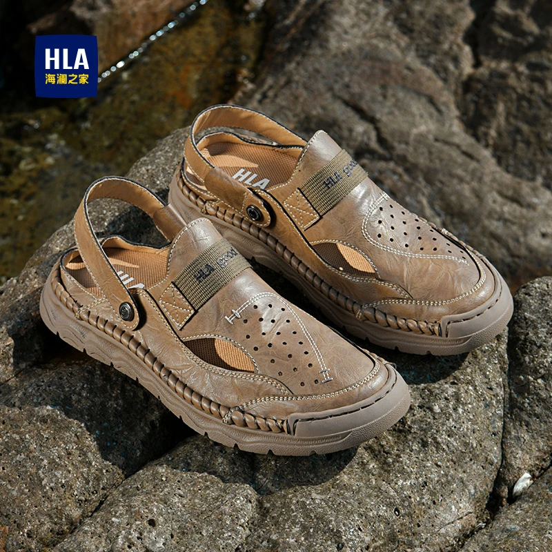 海澜之家凉拖2025夏季新款防滑软底男士开车鞋休闲包头户外涉水鞋