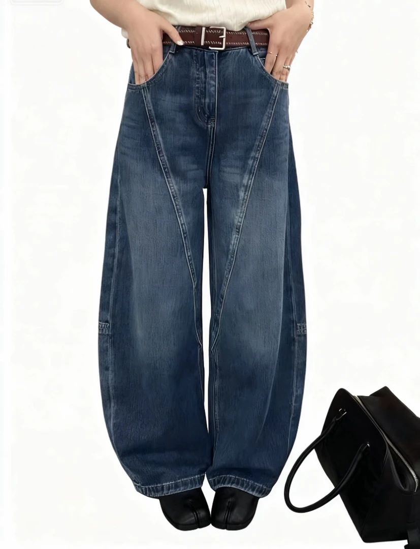 高品质弯刀牛仔裤