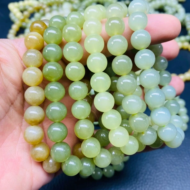 新疆和田玉若羌料阳光玫瑰水晶葡萄色卡10手串备注颜色多样性发一