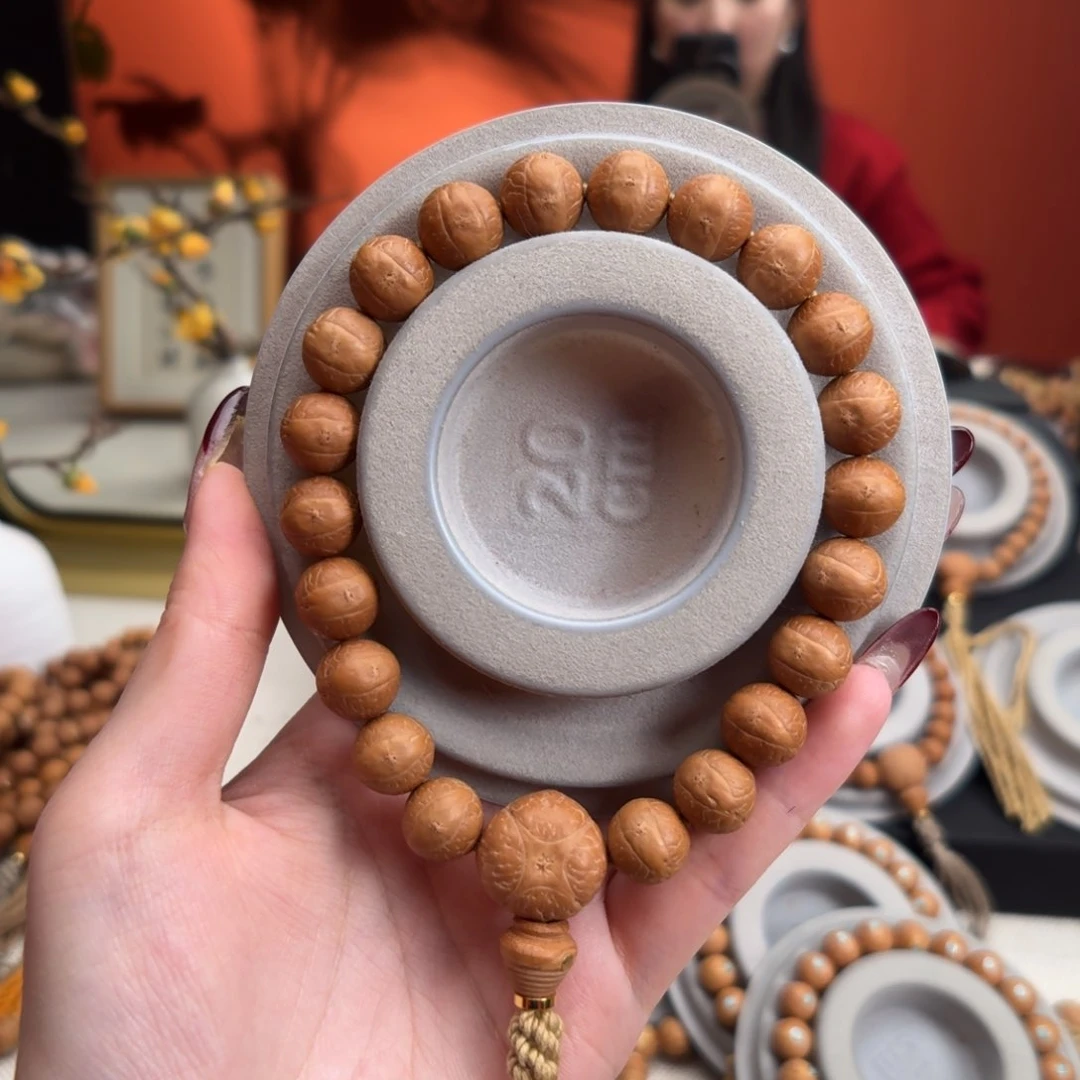 凤眼菩提手串火*12mm铁籽单圈大眼萌素串新籽