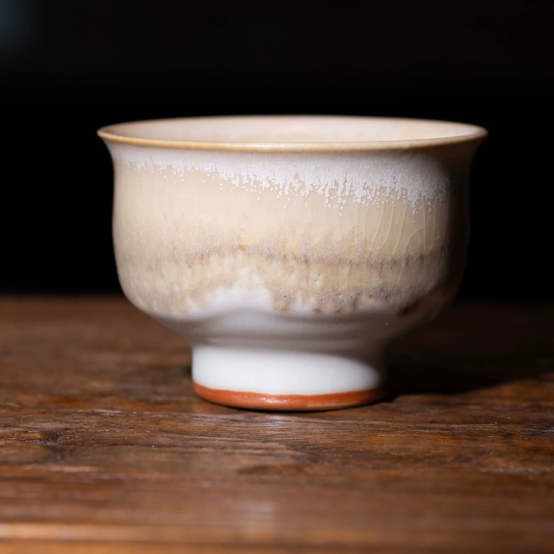 【广达窑艺·茶器/茶杯品茗杯瓷杯陶瓷茶具】龙门冬手绘主人杯大压手