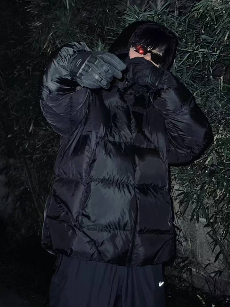 超顶！联名！随意对比！反光印花连帽棉服男女同款百搭