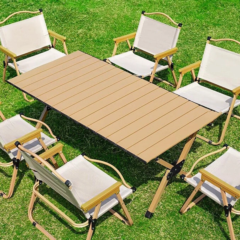 新疆露营桌椅户外折叠蛋卷桌野餐便携椅子桌子一体野炊全套装备