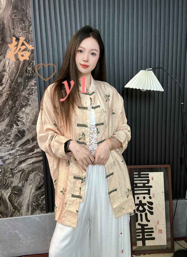 【慕烨】拾忆棉麻春夏款百搭宽松开衫盘扣防晒通勤外套上衣