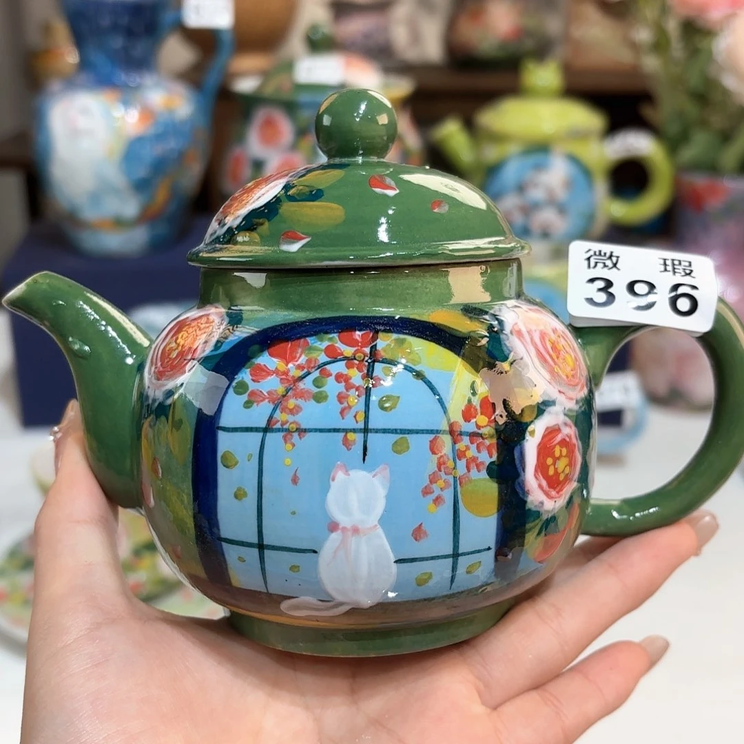 景德镇手绘高温釉下彩陶瓷茶具