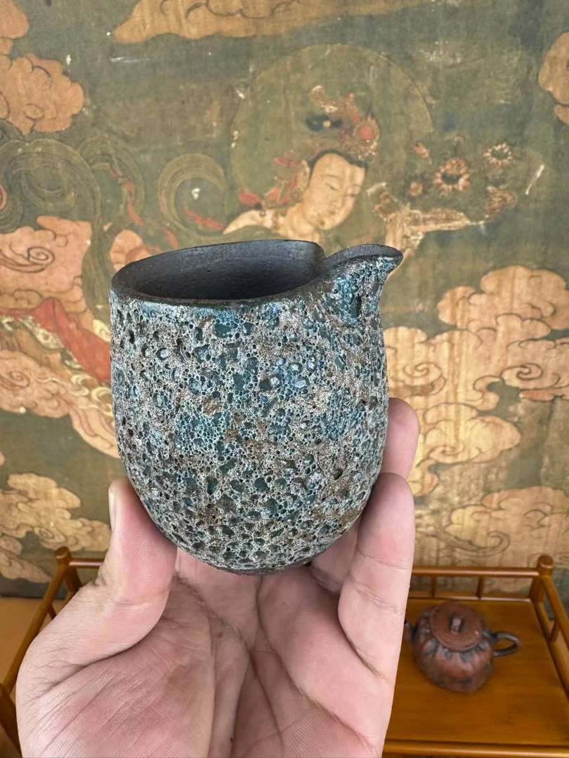 复古柴烧冰烟虫洞手工公道杯