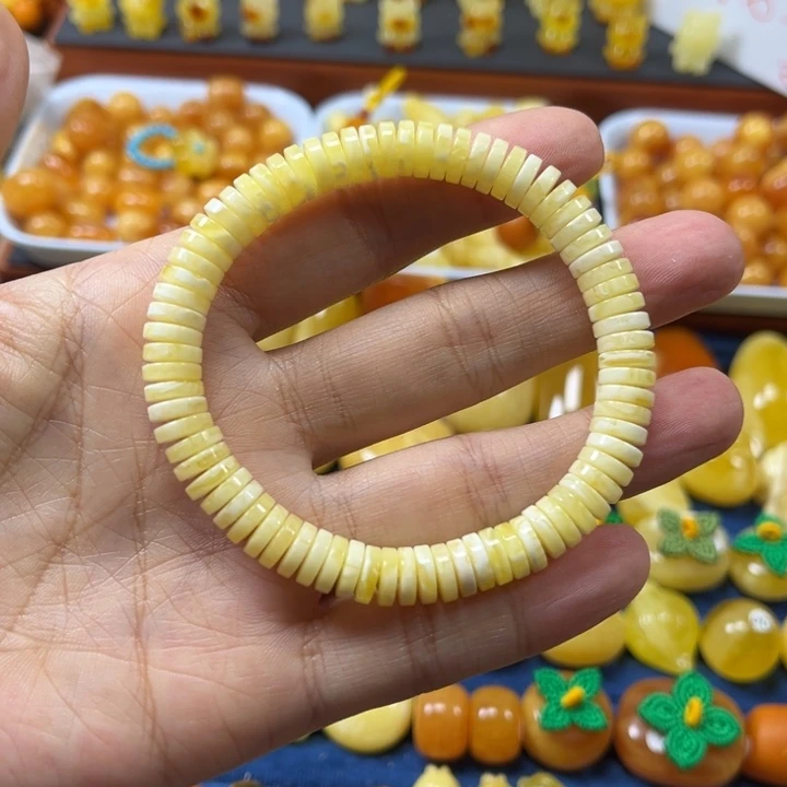 琥珀未镶嵌裸石卡7大加手串精工微瑕