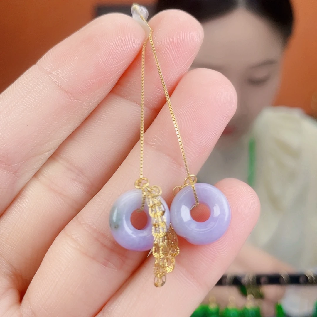 翡翠银S925镶嵌耳饰