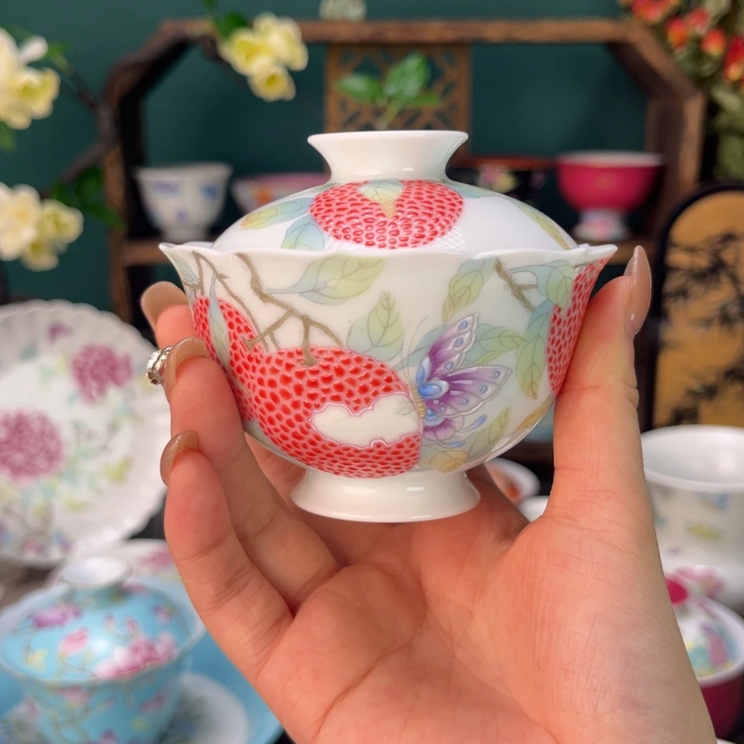 摆件陶景德镇陶瓷手绘茶杯