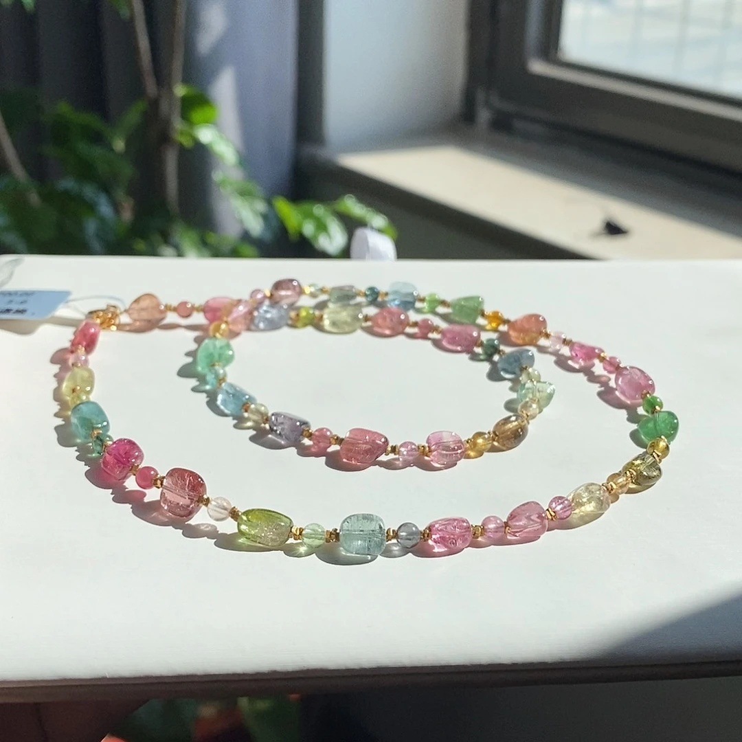 未镶嵌手链碧玺糖豆三圈