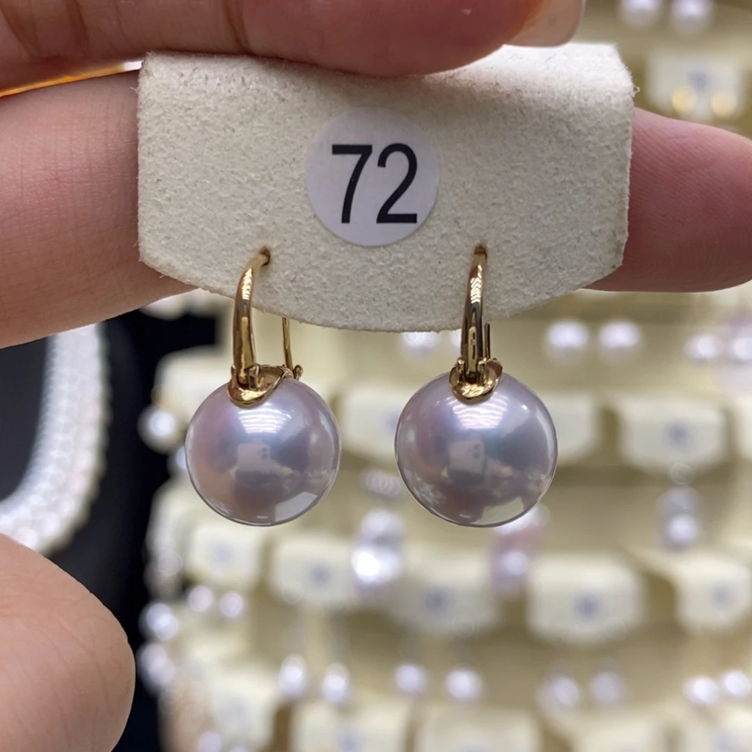 淡水珍珠耳饰18K金镶嵌