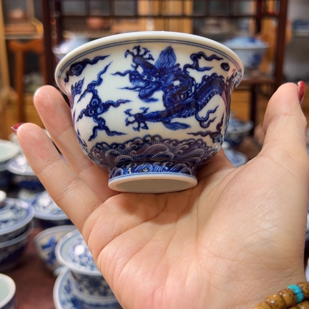 双龙闹海压手杯柴烧