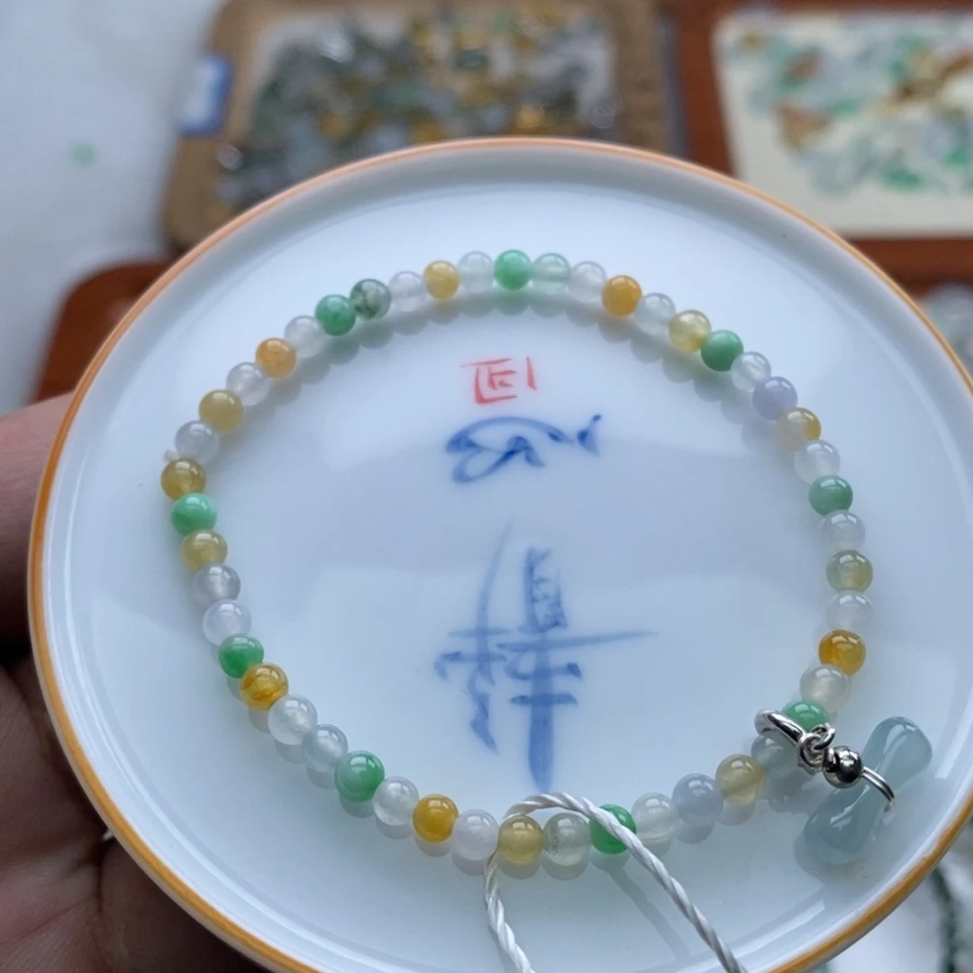 翡翠散珠卡3.5多宝小米珠手串