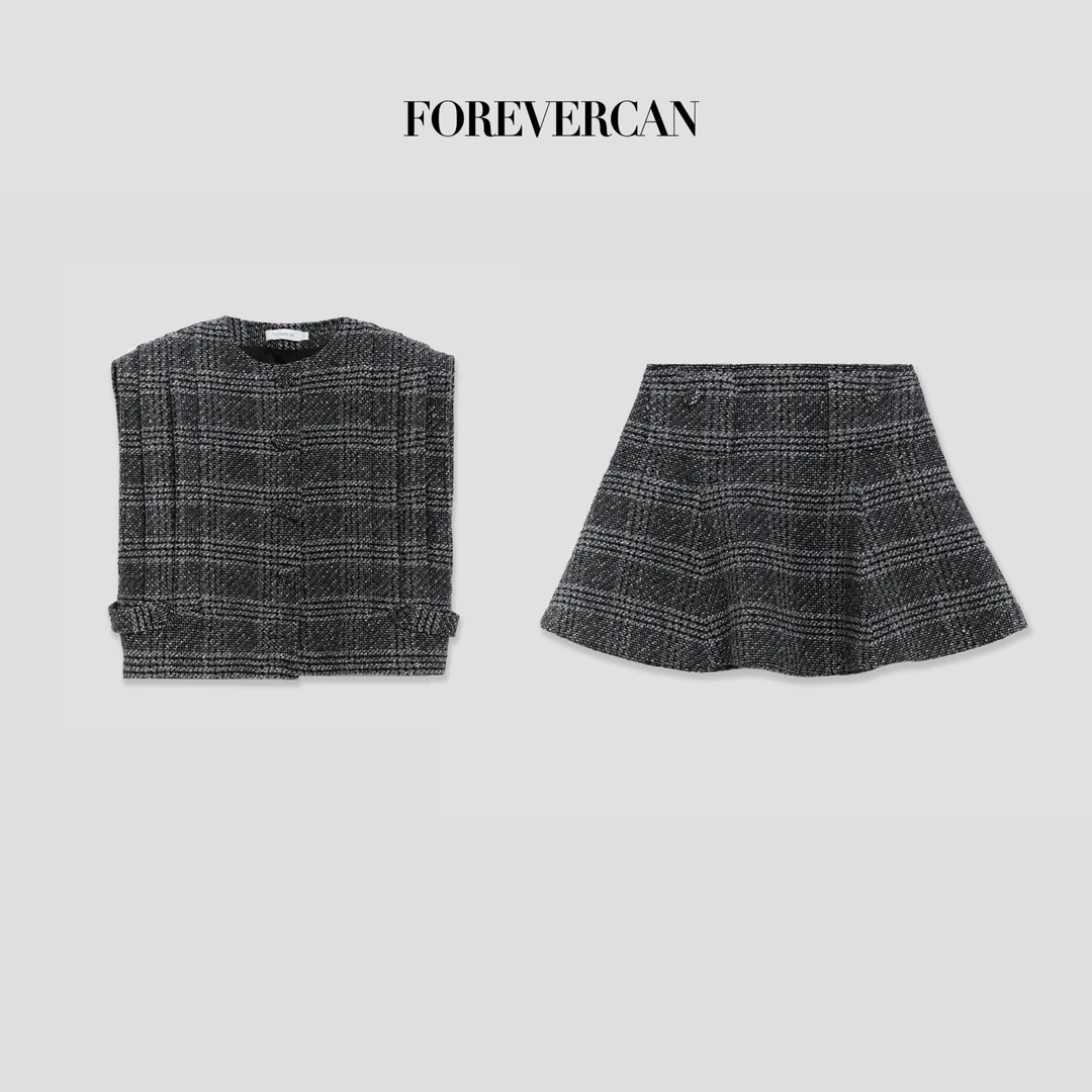 FOREVERCAN“乔治梅森”美丽诺羊毛马甲背心+半身裙SC22306+SD22307