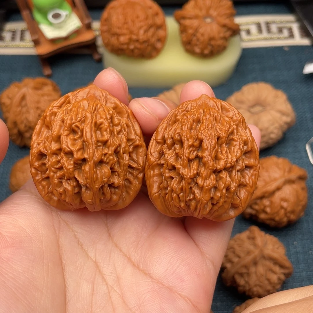 把件文玩核桃38麦穗虎头全品